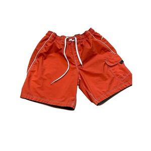 Speedo Swim Trunks Men Medium Orange Mesh‎ Beach Cargo Board Shorts Y2K 90s